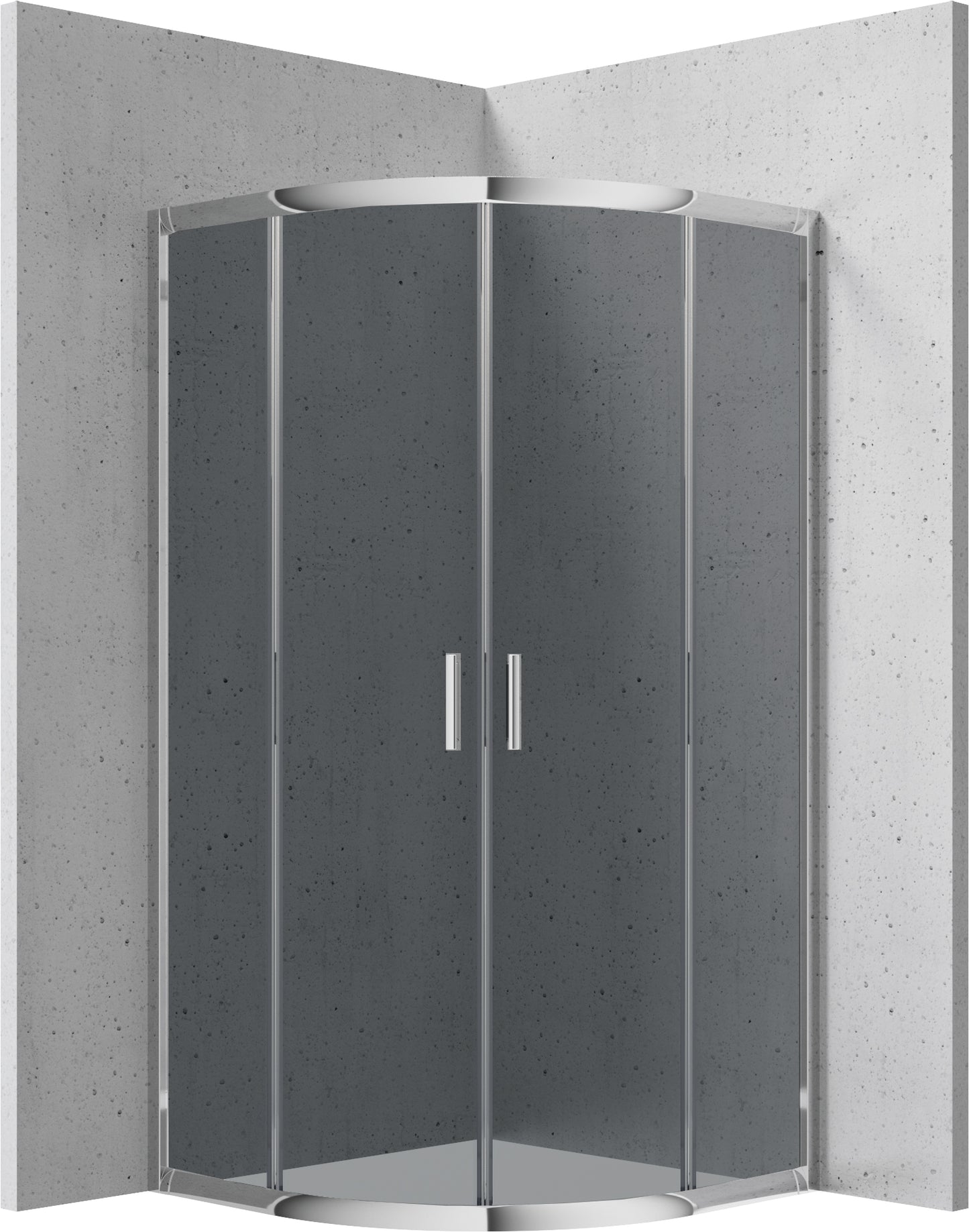 Deante FUNKIA Runddusche (Glas Graphit) 90 x 90 x 185 cm Chrom