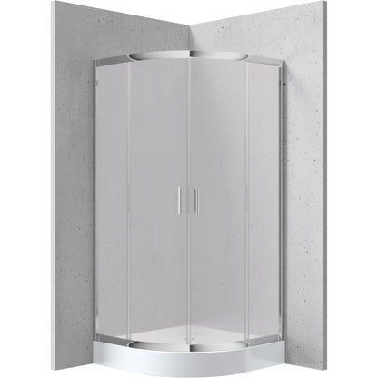Deante FUNKIA Runddusche (Glas mattiert) 90 x 90 x 185 cm Chrom