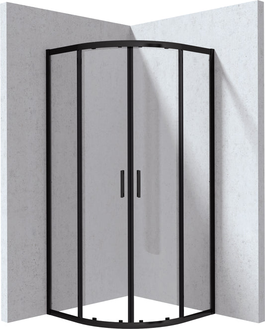 Deante FUNKIA EVO Runddusche mit 2 Schiebetüren 90 x 90 x 195 cm Schwarz
