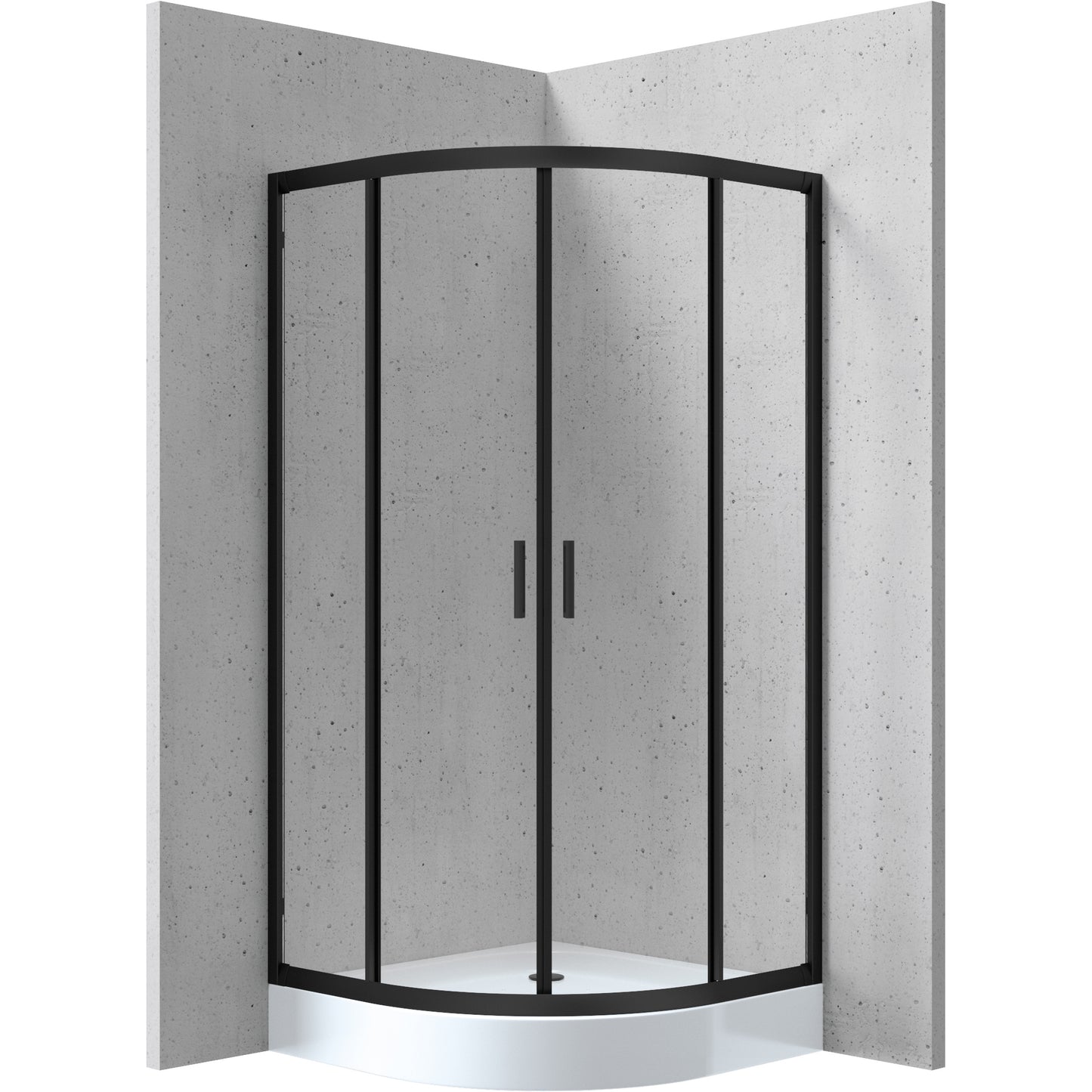 Deante FUNKIA Runddusche (Glas transparent) 90 x 90 x 185 cm Schwarz