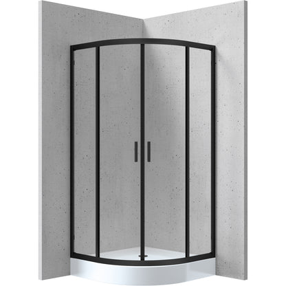 Deante FUNKIA Runddusche (Glas transparent) 90 x 90 x 185 cm Schwarz