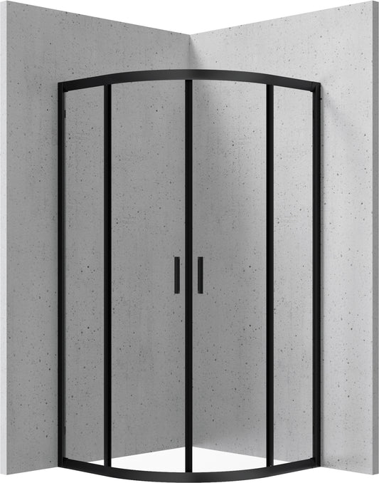 Deante FUNKIA Runddusche (Glas transparent) 80 x 80 x 185 cm Schwarz