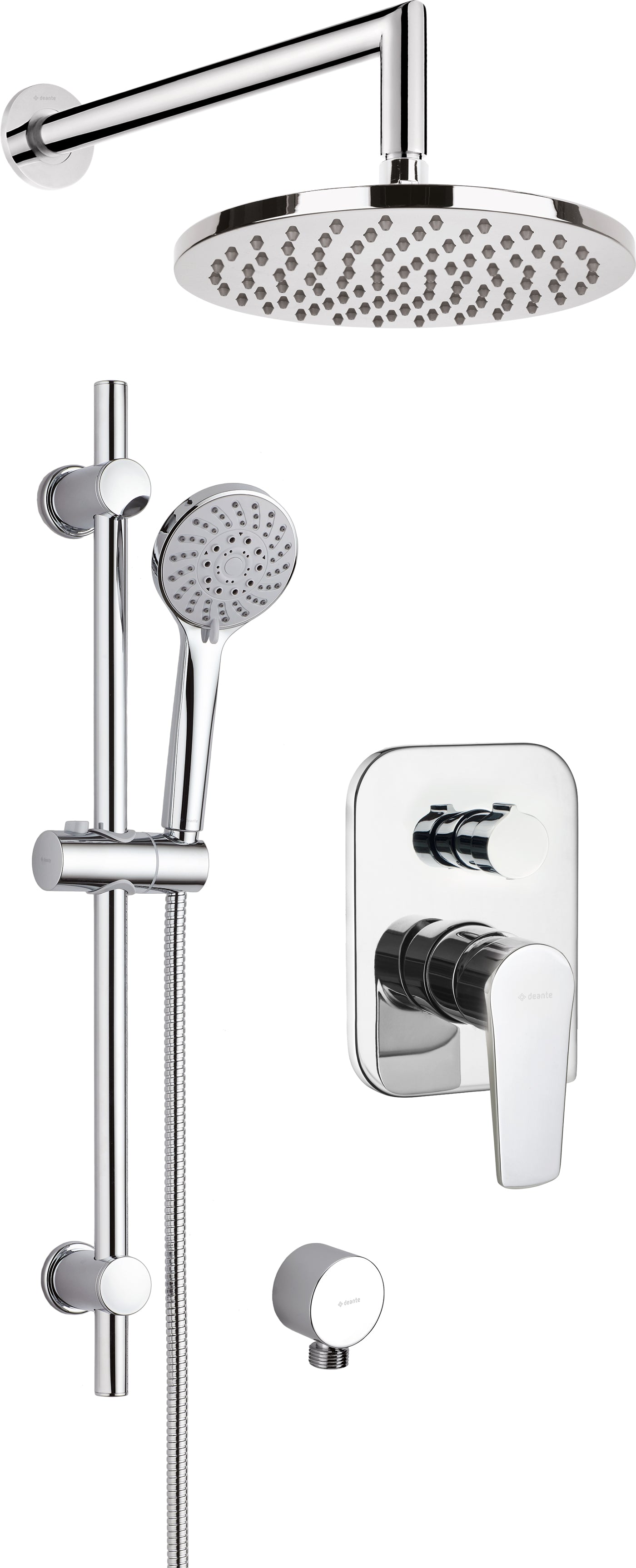 Deante TUBO Unterputz-Duschset mit Regendusche rund Chrom