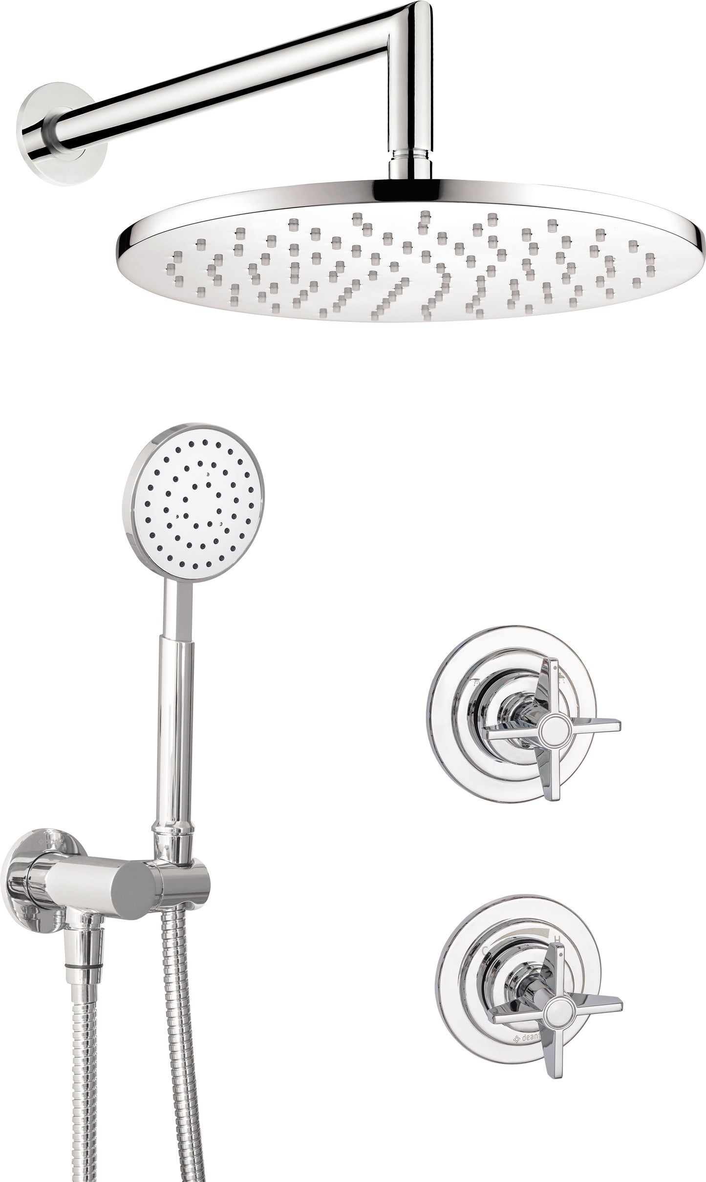 Deante TEMISTO Unterputz-Duschset im Retro-Look Zweigriff-Mischer Chrom