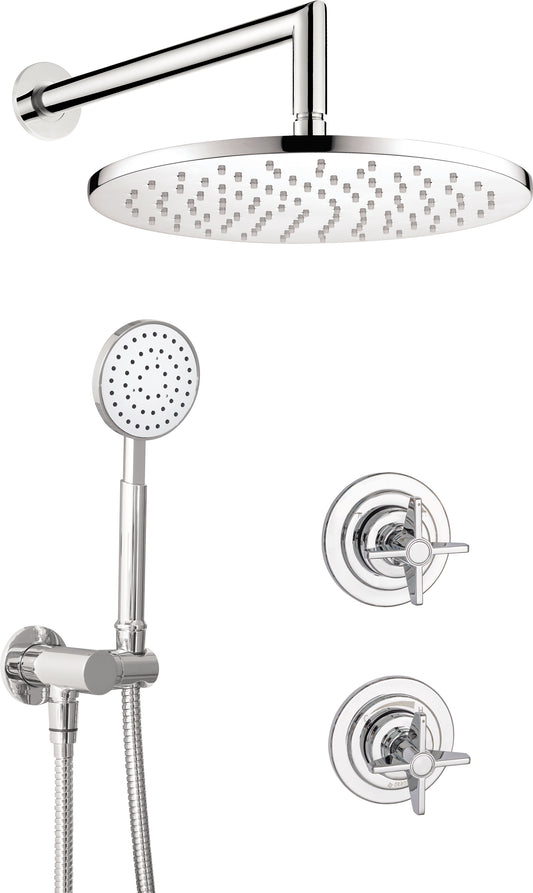 Deante TEMISTO Unterputz-Duschset im Retro-Look Zweigriff-Mischer Chrom