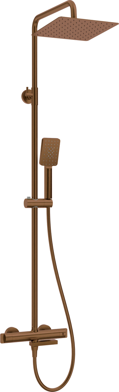 Deante THERM Duschsystem mit Thermostat-Badewannenarmatur Bronze gebürstet