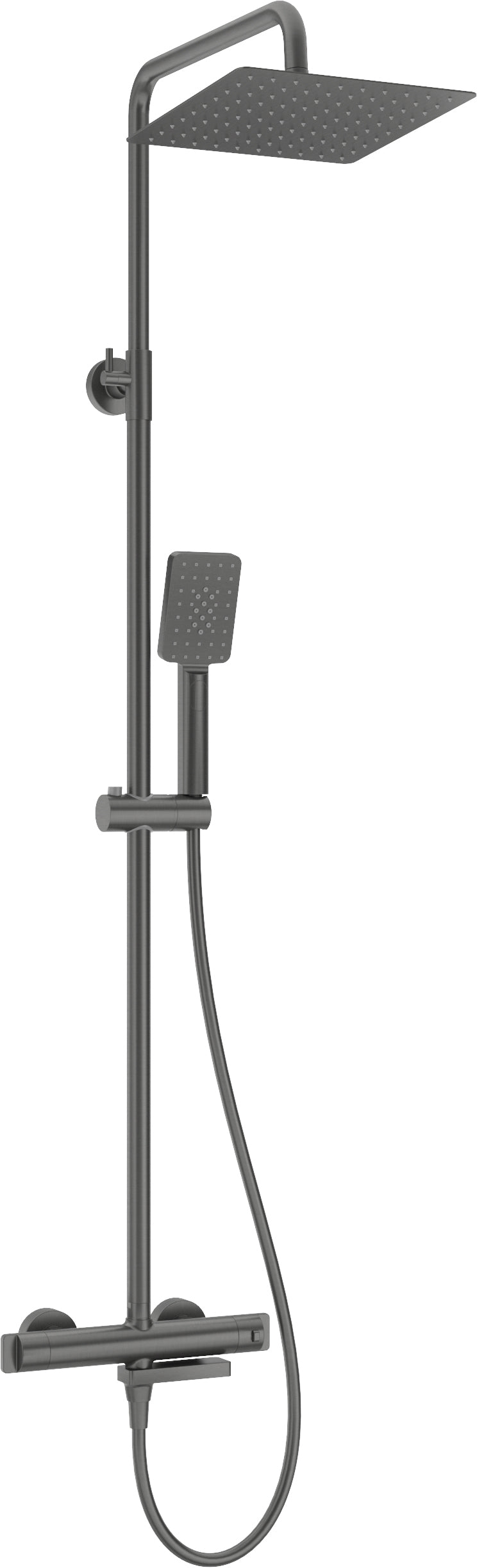 Deante THERM Duschsystem mit Thermostat-Badewannenarmatur Titanium