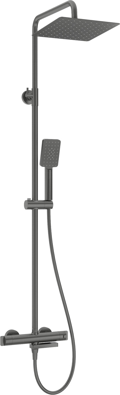 Deante THERM Duschsystem mit Thermostat-Badewannenarmatur Titanium