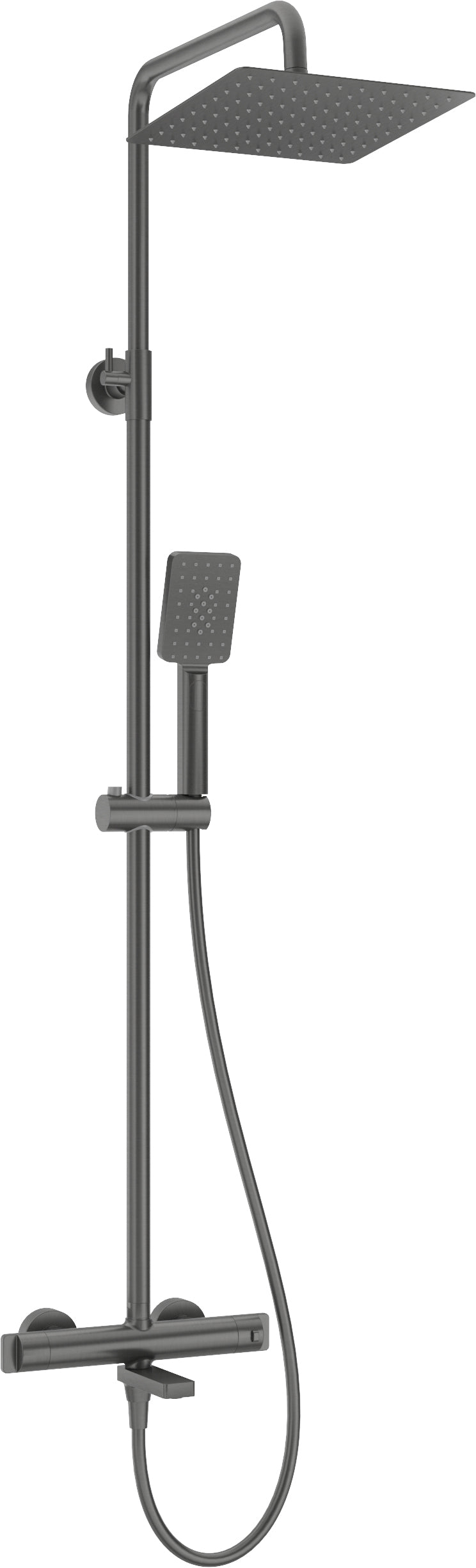 Deante THERM Duschsystem mit Thermostat-Badewannenarmatur Titanium