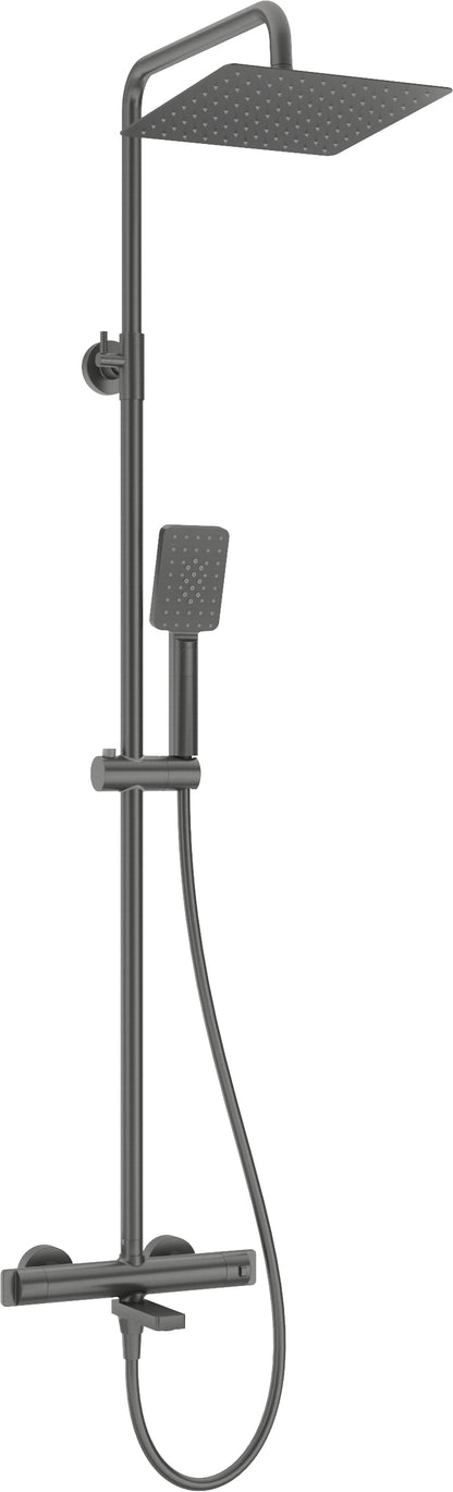 Deante THERM Duschsystem mit Thermostat-Badewannenarmatur Titanium