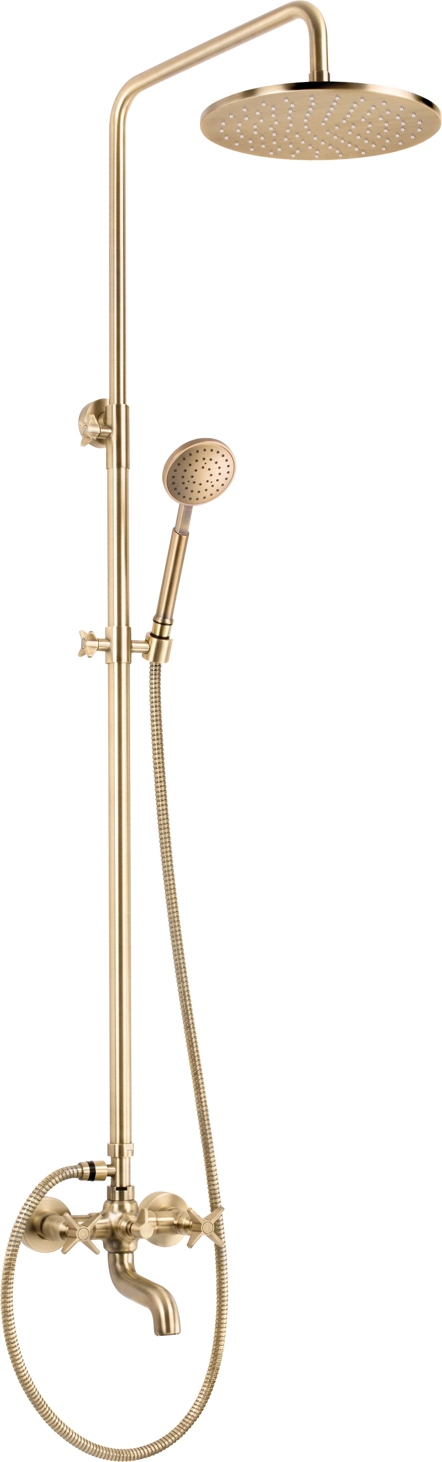 Deante TEMISTO Duschsystem mit Badewannenarmatur klassisch Messing