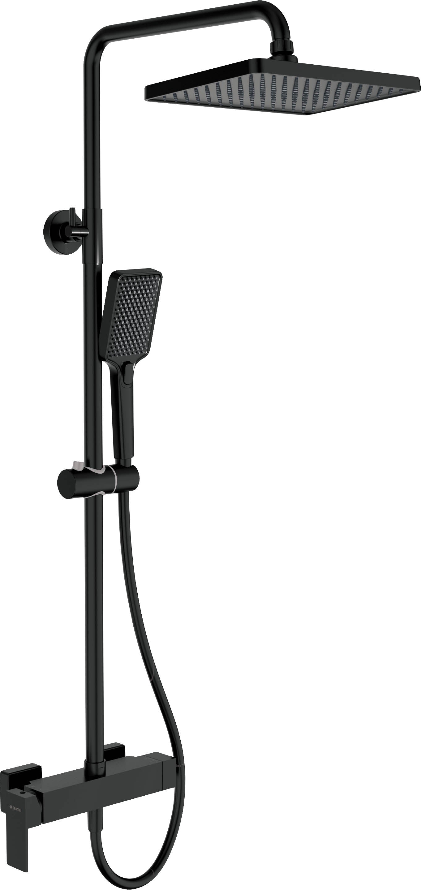 Deante ANEMON Duschsystem mit Duscharmatur Anti-Kalk Schwarz