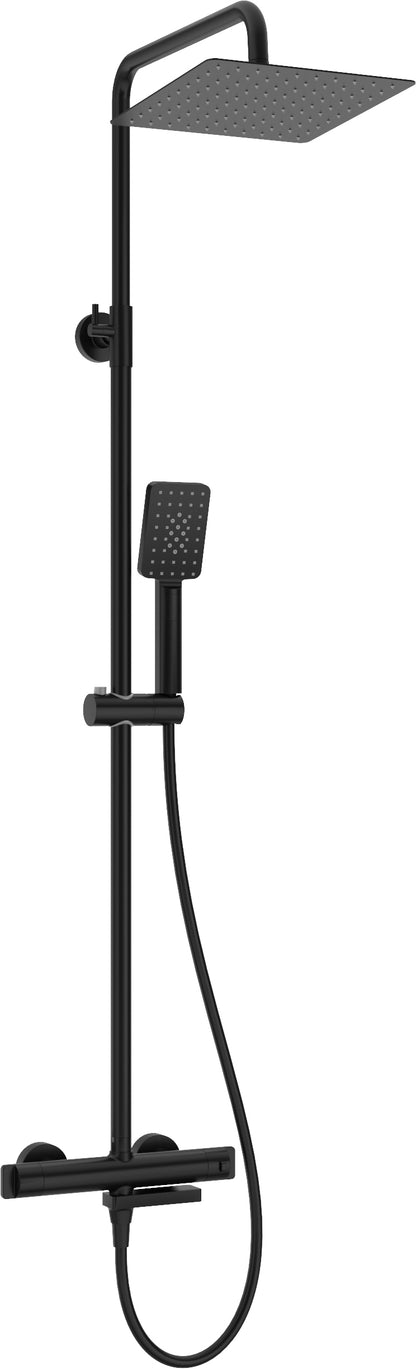 Deante THERM Duschsystem mit Thermostat-Badewannenarmatur Schwarz