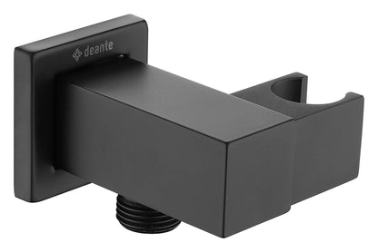 Deante CASCADA Wandanschlussbogen mit Handbrausehalter 1/2" quadratisch Schwarz