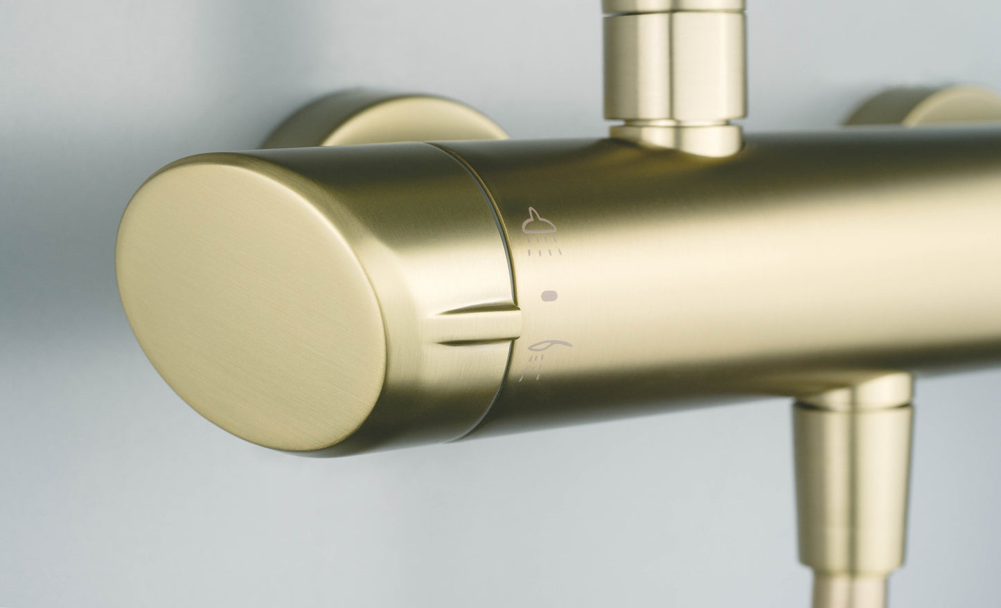 Deante ARNIKA Design-Duschsystem mit Thermostat-Duscharmatur Gold gebürstet