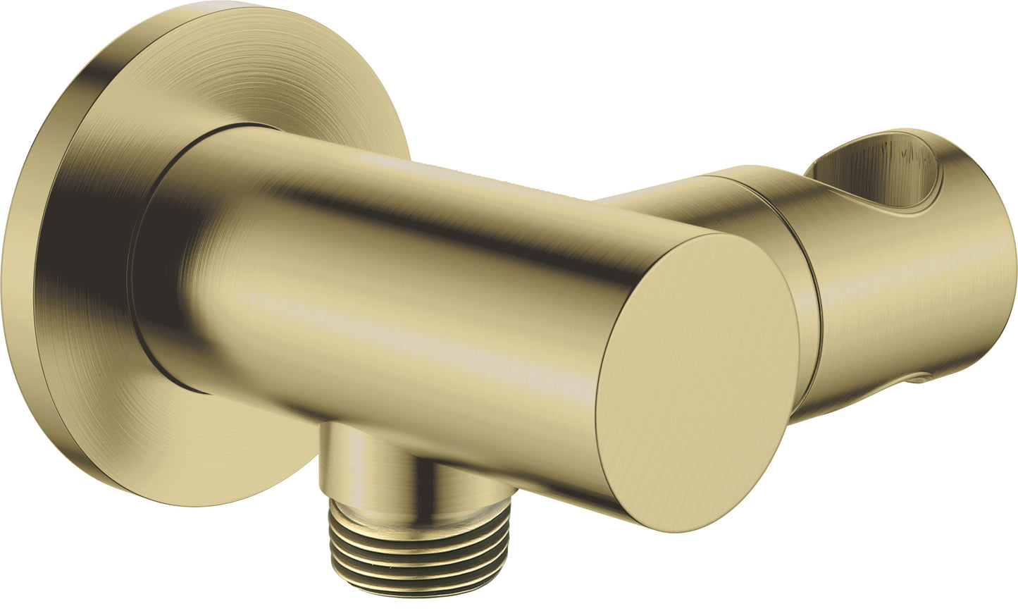 Deante CASCADA Wandanschlussbogen mit Handbrausehalter 1/2" rund Gold gebürstet