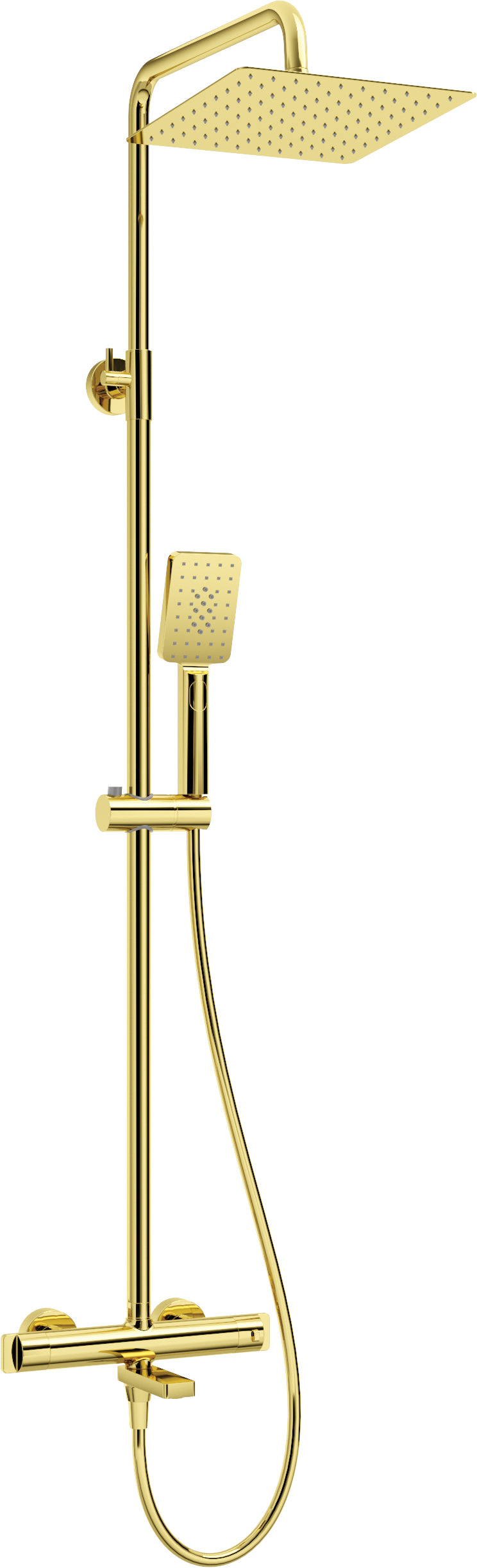 Deante THERM Duschsystem mit Thermostat-Badewannenarmatur Gold
