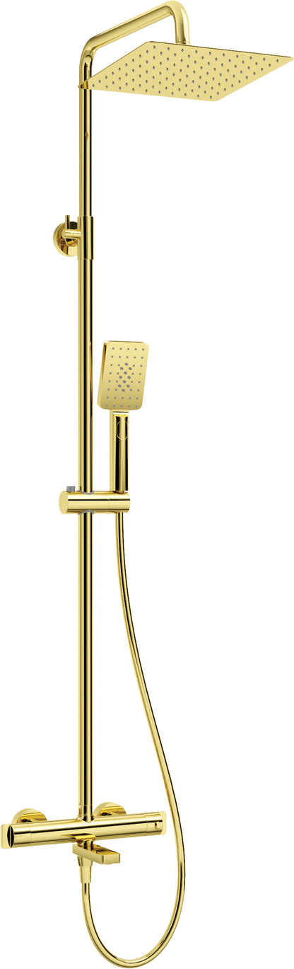 Deante THERM Duschsystem mit Thermostat-Badewannenarmatur Gold