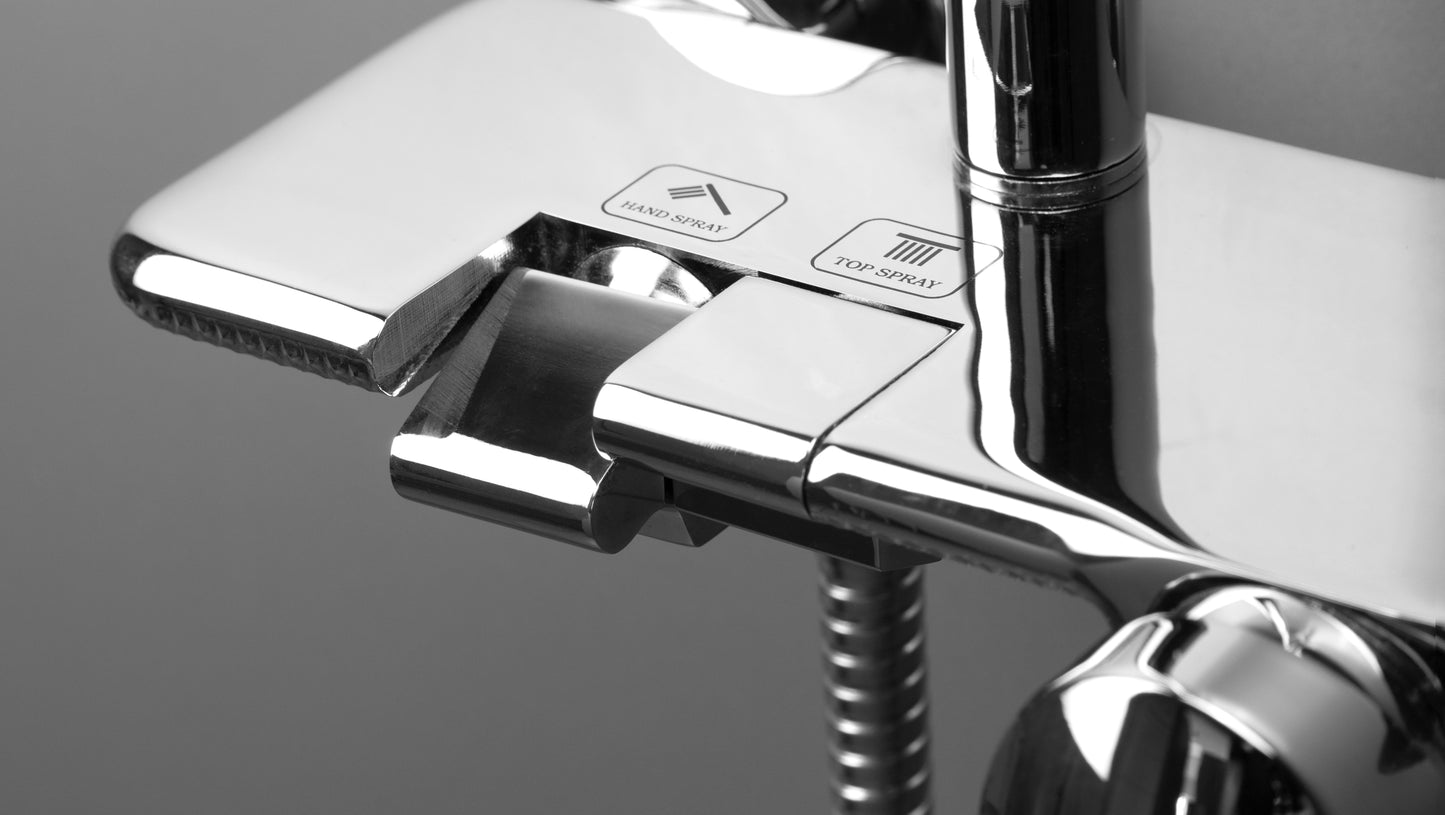 Deante BORO Duschsystem mit Armatur Druckknopf-Umsteller Schwarz