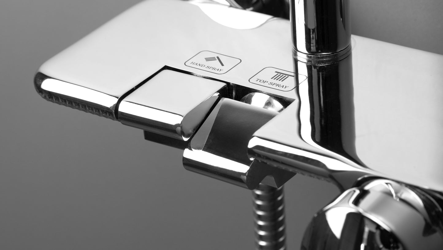 Deante BORO Duschsystem mit Armatur Druckknopf-Umsteller Chrom