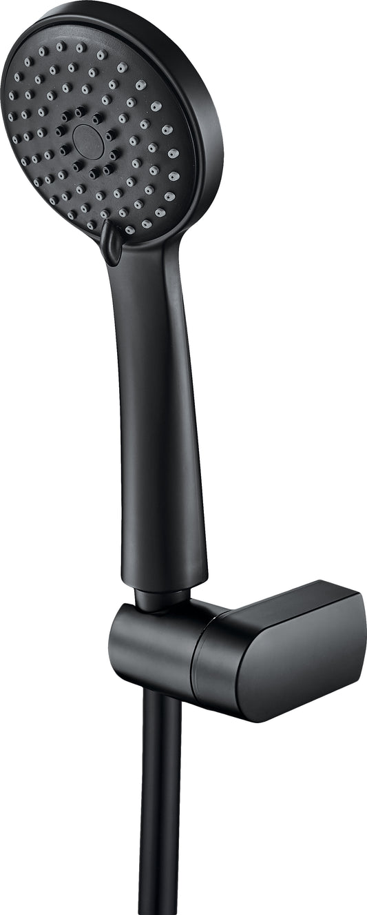 Deante BORO Duschkopf mit Halterung Anti-Kalk (6 Strahlarten) Schwarz