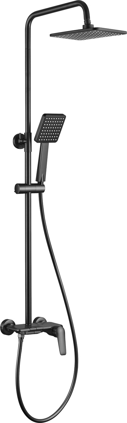 Deante BORO Duschsystem mit Armatur Druckknopf-Umsteller Schwarz