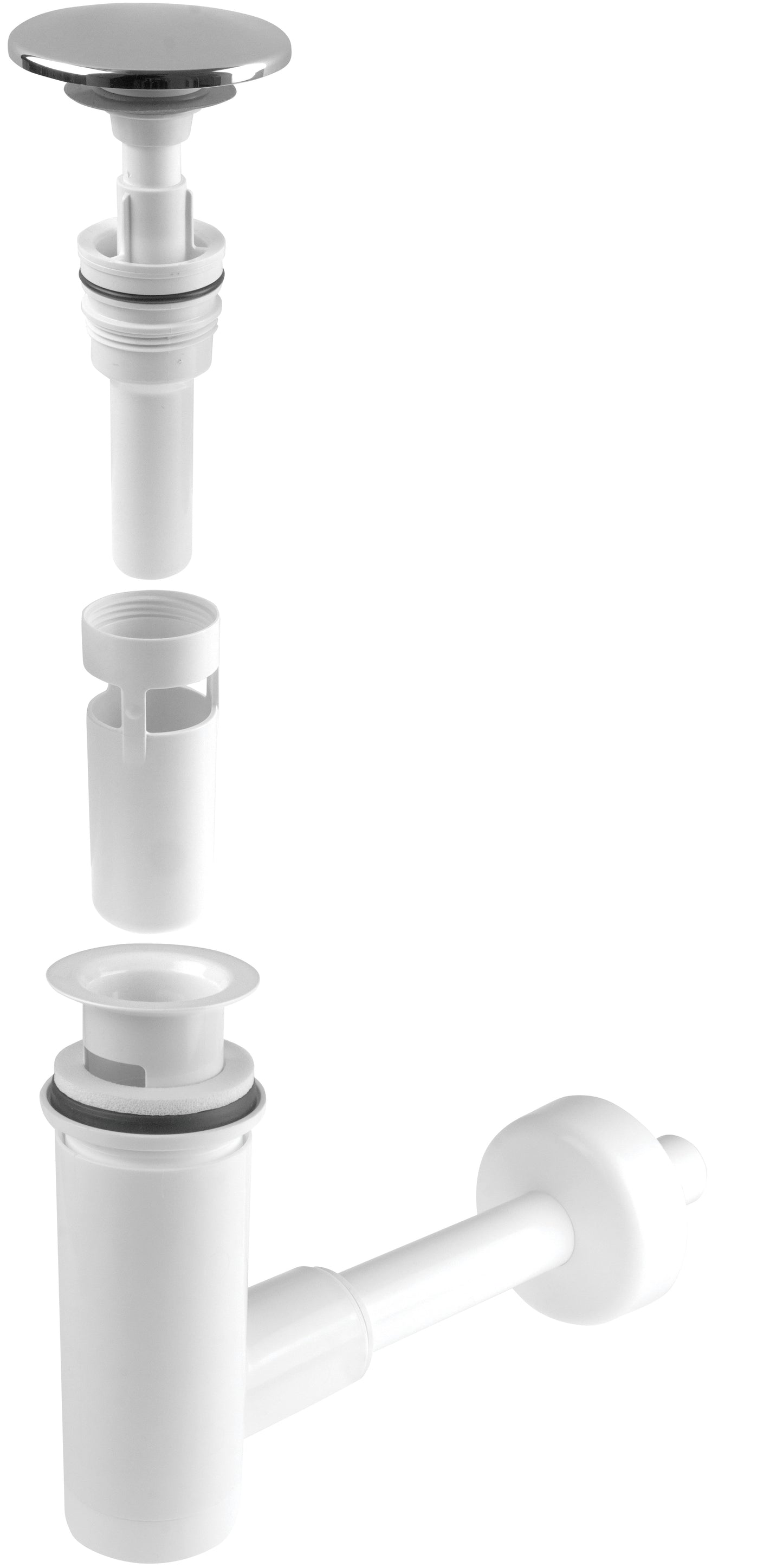 Deante EASY-CLEAN Abflussstopfen für Waschbecken mit Siphon einfache Reinigung Chrom