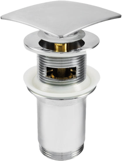 Deante CLICK-CLACK Ablaufgarnitur für Waschbecken / Bidet Universal-Überlauf Quadrat Chrom