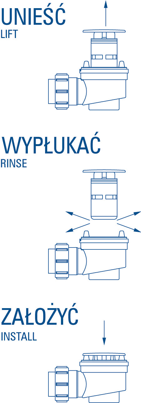 Deante EASY-CLEAN Duschwannen-Ablaufgarnitur mit Abdeckung 50 mm Chrom