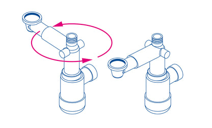 Deante SPACE-SAVER LUX Waschbeckensiphon ausziehbar platzsparend Weiß