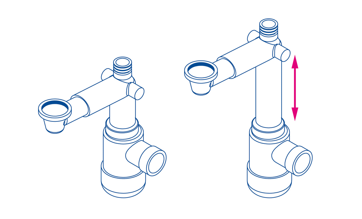 Deante SPACE-SAVER LUX Waschbeckensiphon ausziehbar platzsparend Weiß