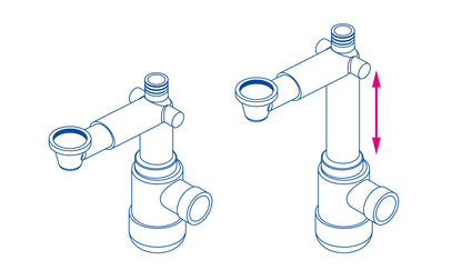 Deante SPACE-SAVER LUX Waschbeckensiphon ausziehbar platzsparend Weiß