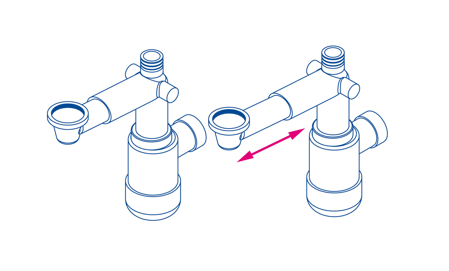 Deante SPACE-SAVER LUX Waschbeckensiphon ausziehbar platzsparend Weiß