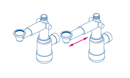 Deante SPACE-SAVER LUX Waschbeckensiphon ausziehbar platzsparend Weiß