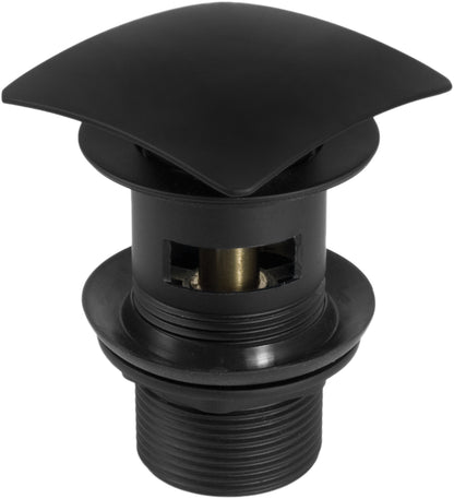 Deante CLICK-CLACK Ablaufgarnitur für Waschbecken / Bidet mit Überlauf Quadrat Schwarz