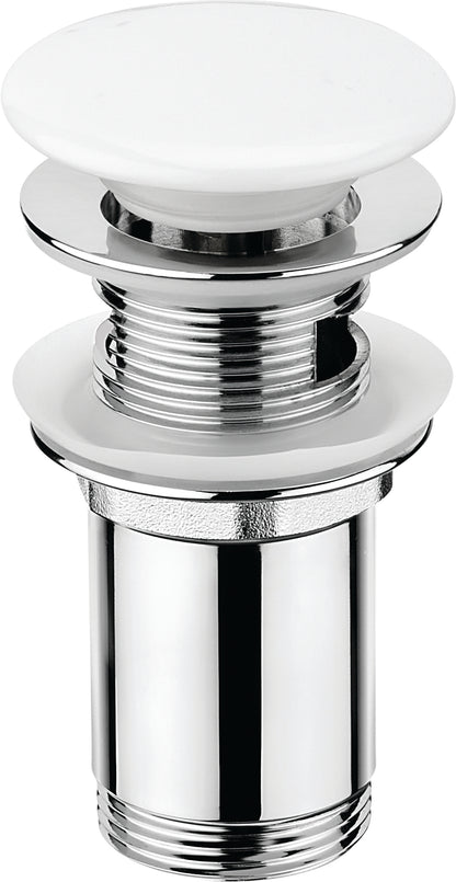 Deante CLICK-CLACK Ablaufgarnitur für Waschbecken / Bidet Universal-Überlauf Weiß-Chrom