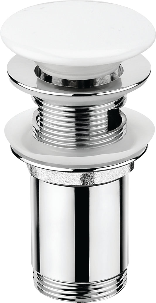 Deante CLICK-CLACK Ablaufgarnitur für Waschbecken / Bidet Universal-Überlauf Weiß-Chrom