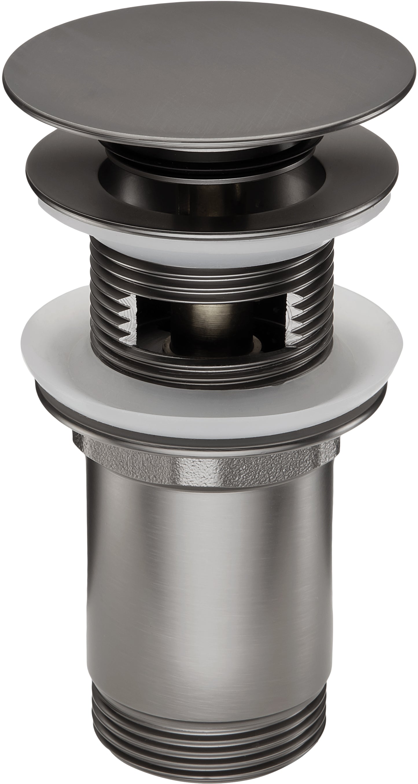 Deante CLICK-CLACK Ablaufgarnitur für Waschbecken / Bidet Universal-Überlauf Titanium