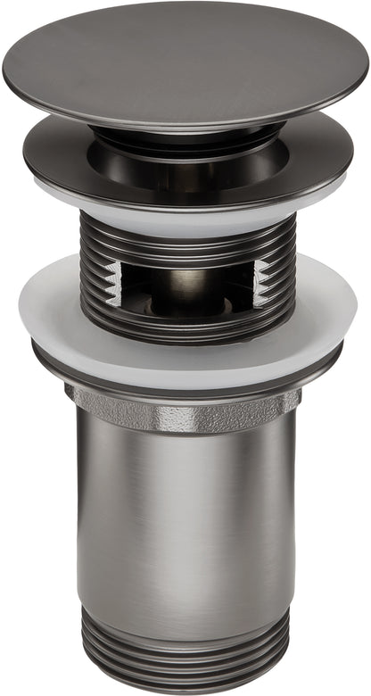 Deante CLICK-CLACK Ablaufgarnitur für Waschbecken / Bidet Universal-Überlauf Titanium