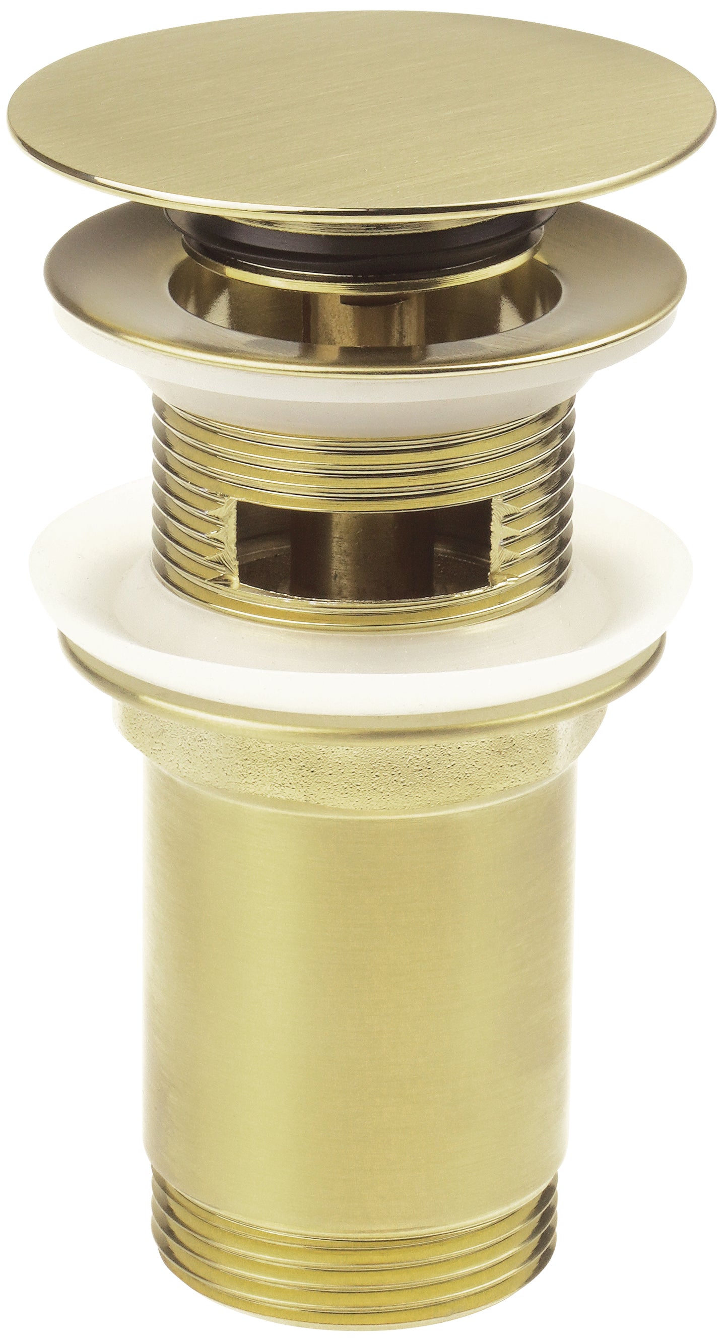 Deante CLICK-CLACK Ablaufgarnitur für Waschbecken / Bidet Universal-Überlauf Gold gebürstet