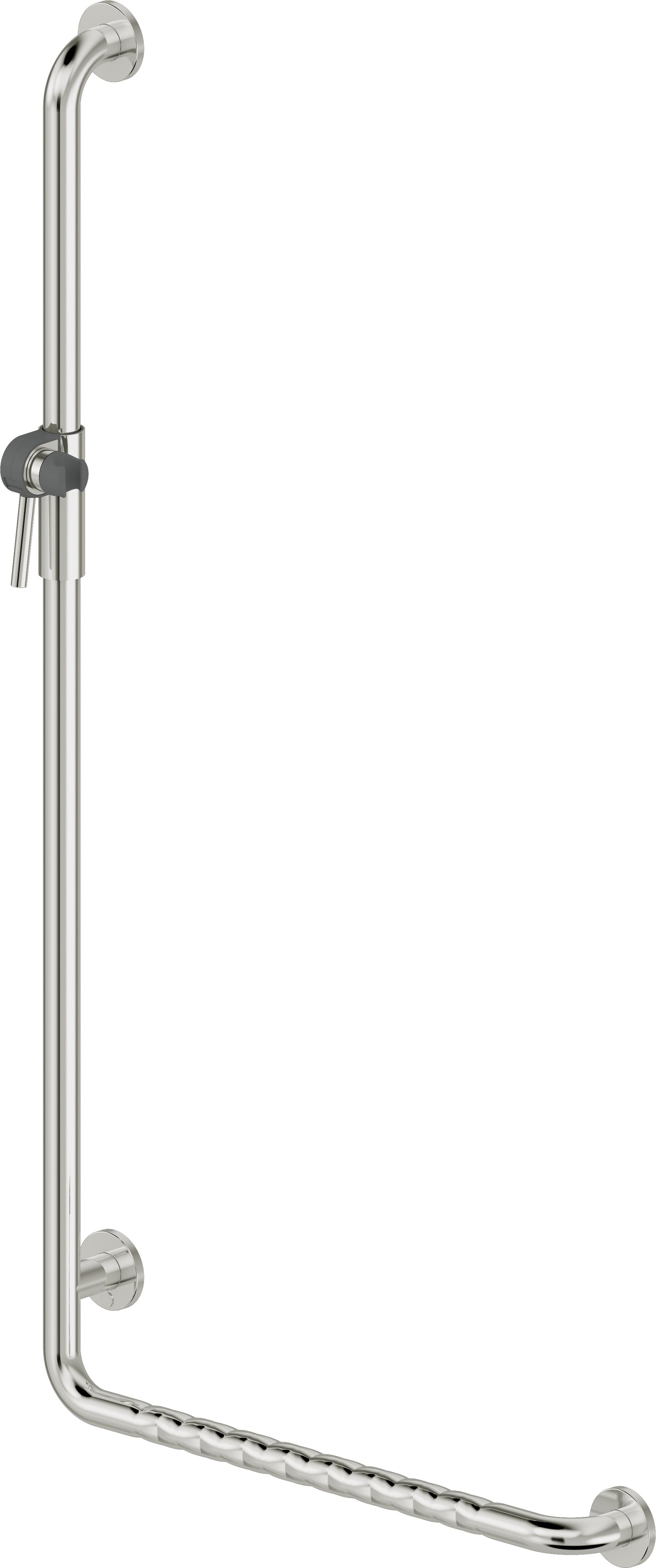 Deante LEHNEN Haltegriff mit Brausehalter Duschgriff für Senioren L-Form links Edelstahl