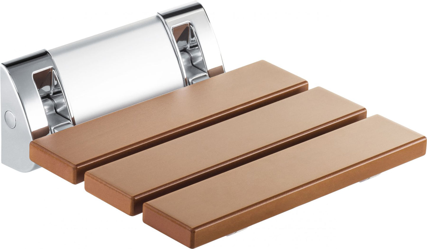 Deante VITAL Duschklappsitz Badezimmer-Klappsitz Braun-Chrom