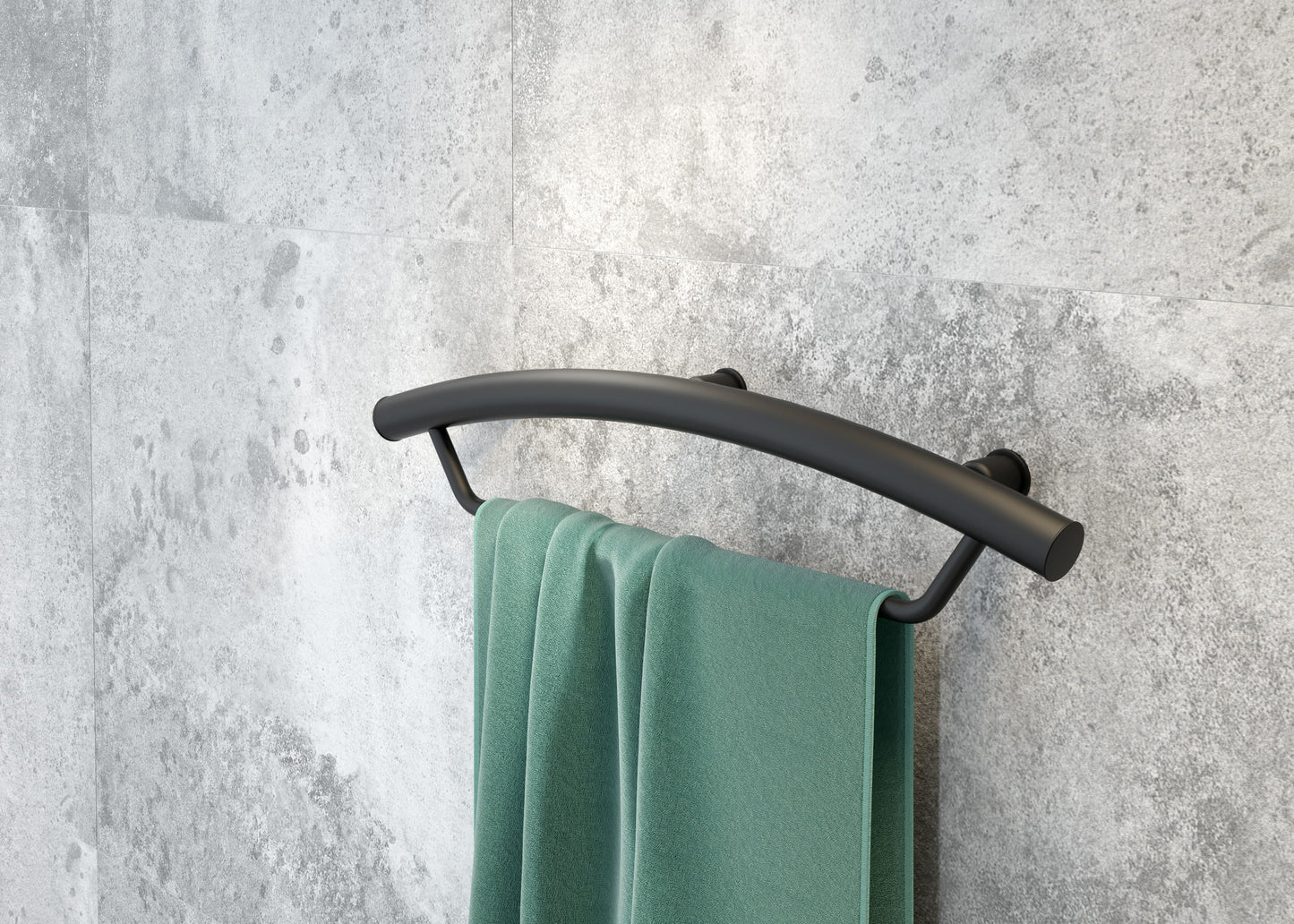 Deante VITAL Haltegriff Senioren-Duschgriff mit Handtuchstange Schwarz