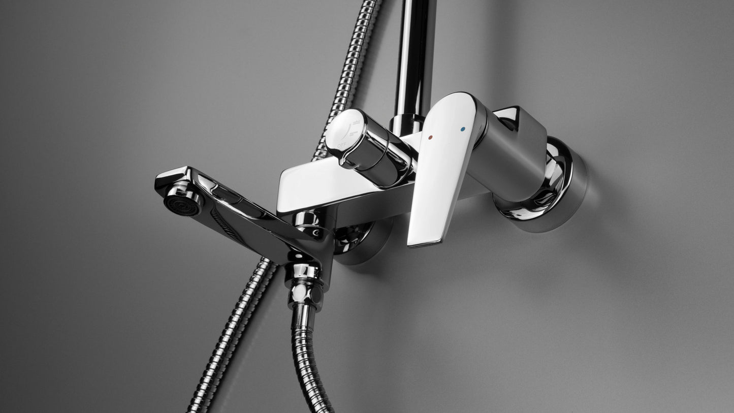 Deante IVO Duschsystem mit Mischbatterie und Regendusche Chrom