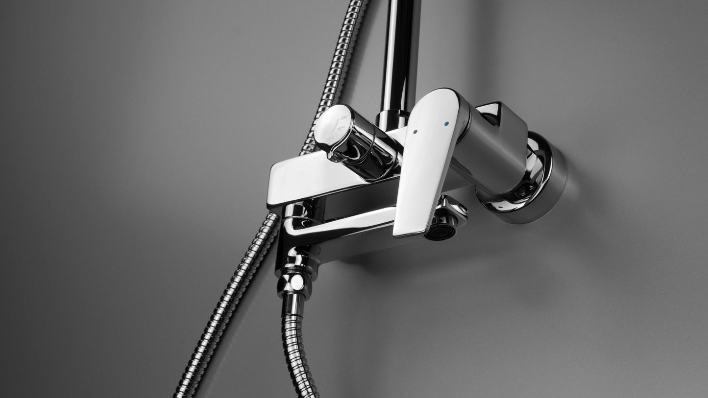 Deante IVO Duschsystem mit Mischbatterie und Regendusche Chrom