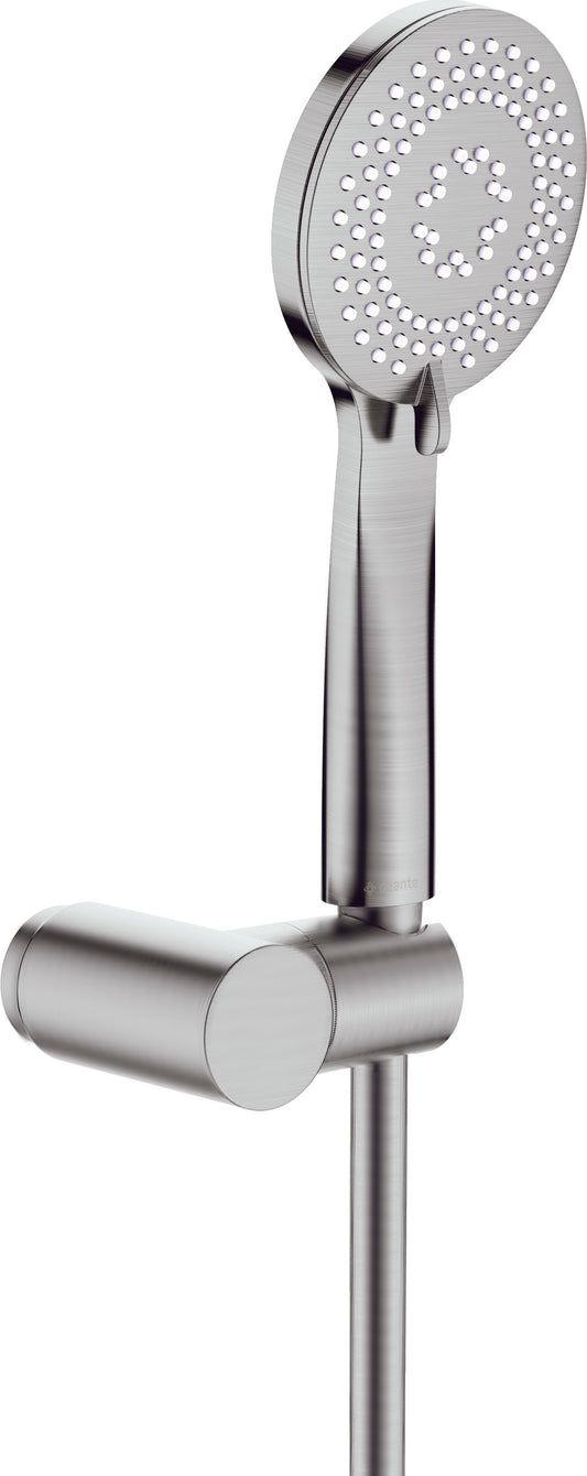 Deante ARNIKA Design-Duschkopf mit Halterung Anti-Kalk (3 Strahlarten) Stahl gebürstet