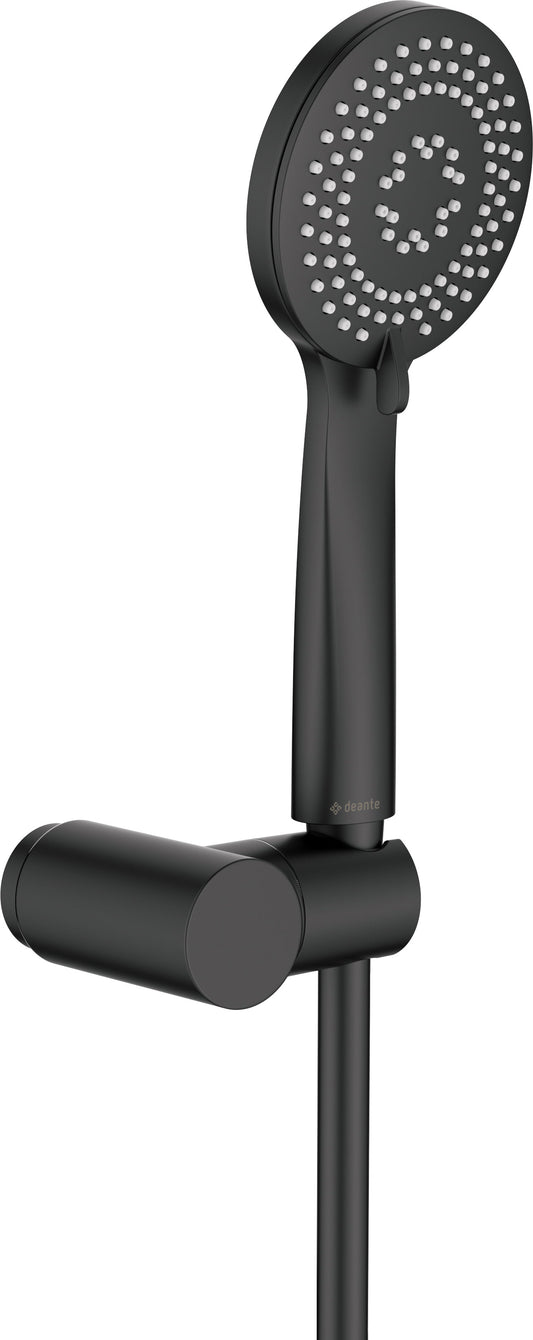 Deante ARNIKA Design-Duschkopf mit Halterung Anti-Kalk (3 Strahlarten) Schwarz