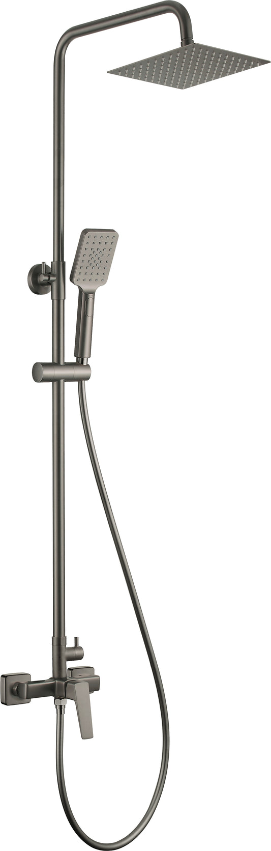 Deante BLUR Duschsystem mit Mischbatterie & Regendusche ultradünn Titanium