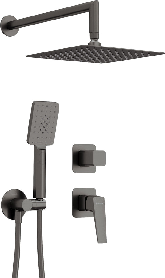 Deante BLUR Unterputz-Duschset mit Einhebelmischer und Regendusche Titanium