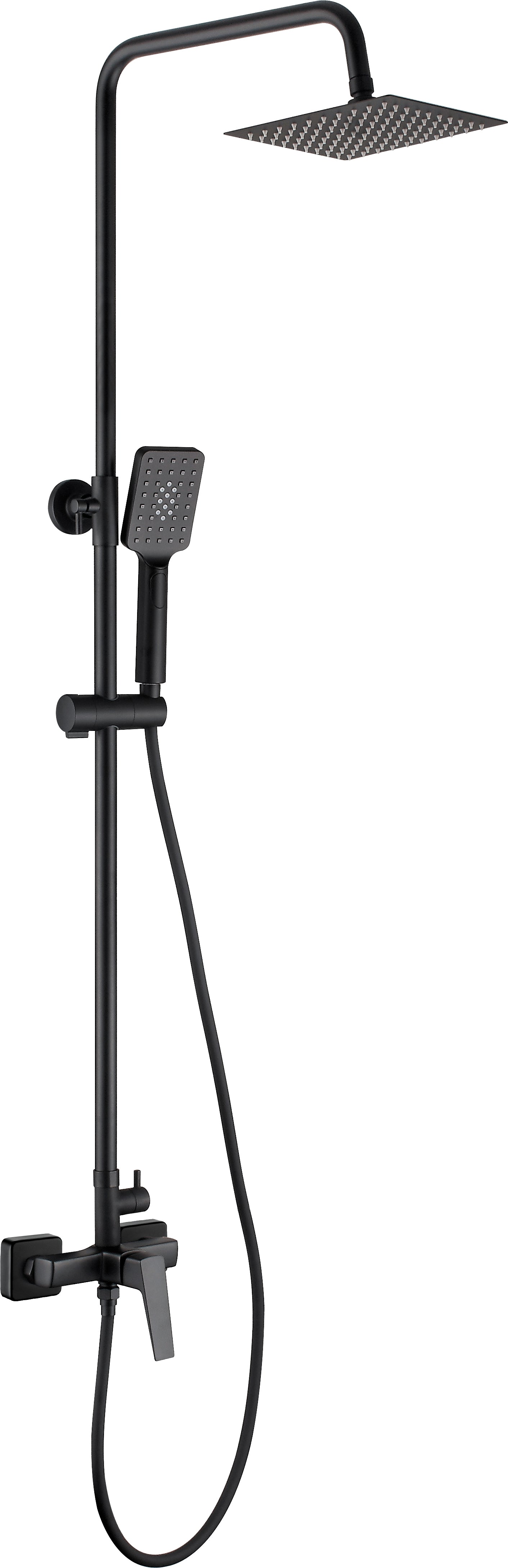 Deante BLUR Duschsystem mit Mischbatterie & Regendusche ultradünn Schwarz